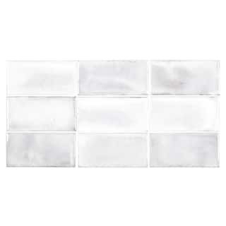 Jeffrey Court Blanco Rustico White 3 in. x 6 in. Glossy Ceramic Wall Tile (5.38 sq. ft./Case) 958... | The Home Depot