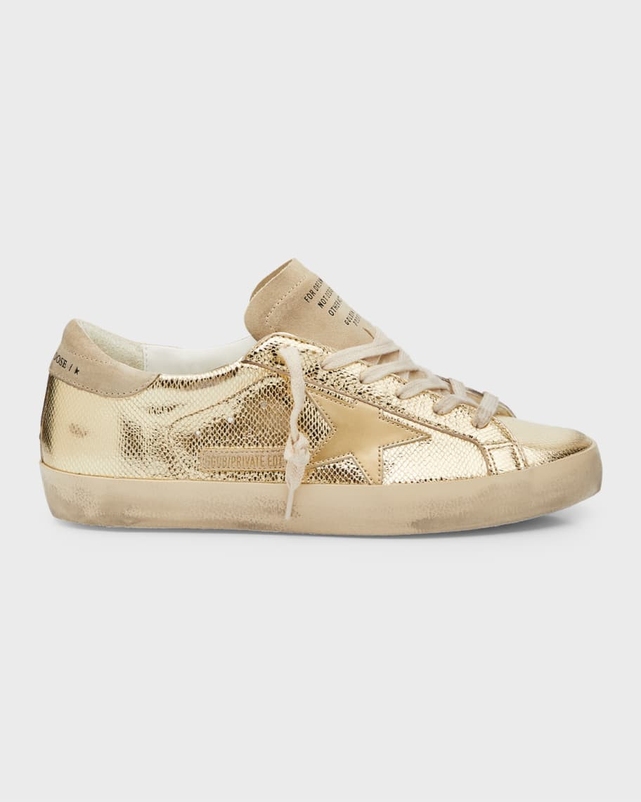 Golden Goose Superstar Metallic Embossed Low-Top Sneakers | Neiman Marcus