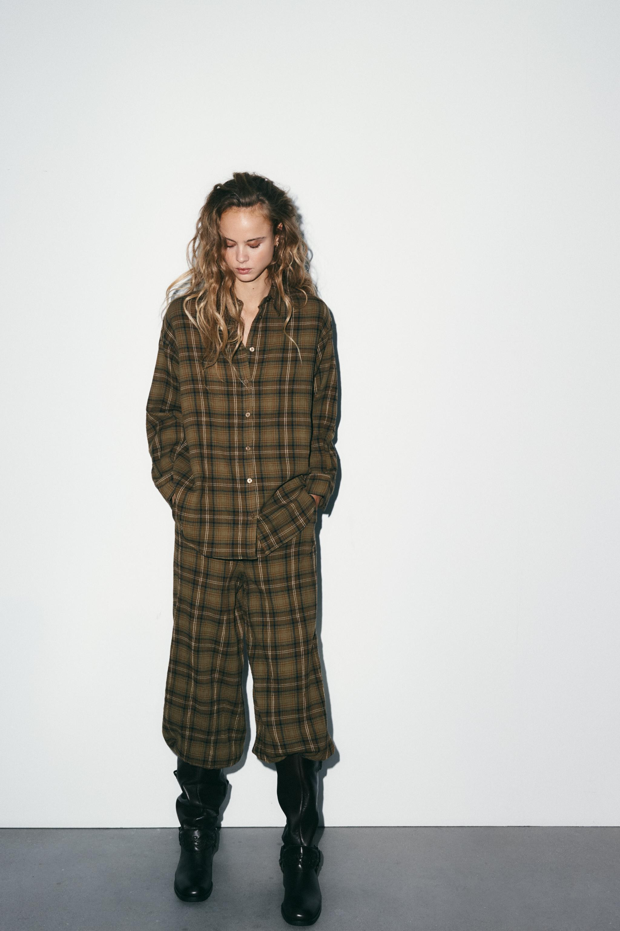 CHECK SAROUEL TROUSERS | Zara UK