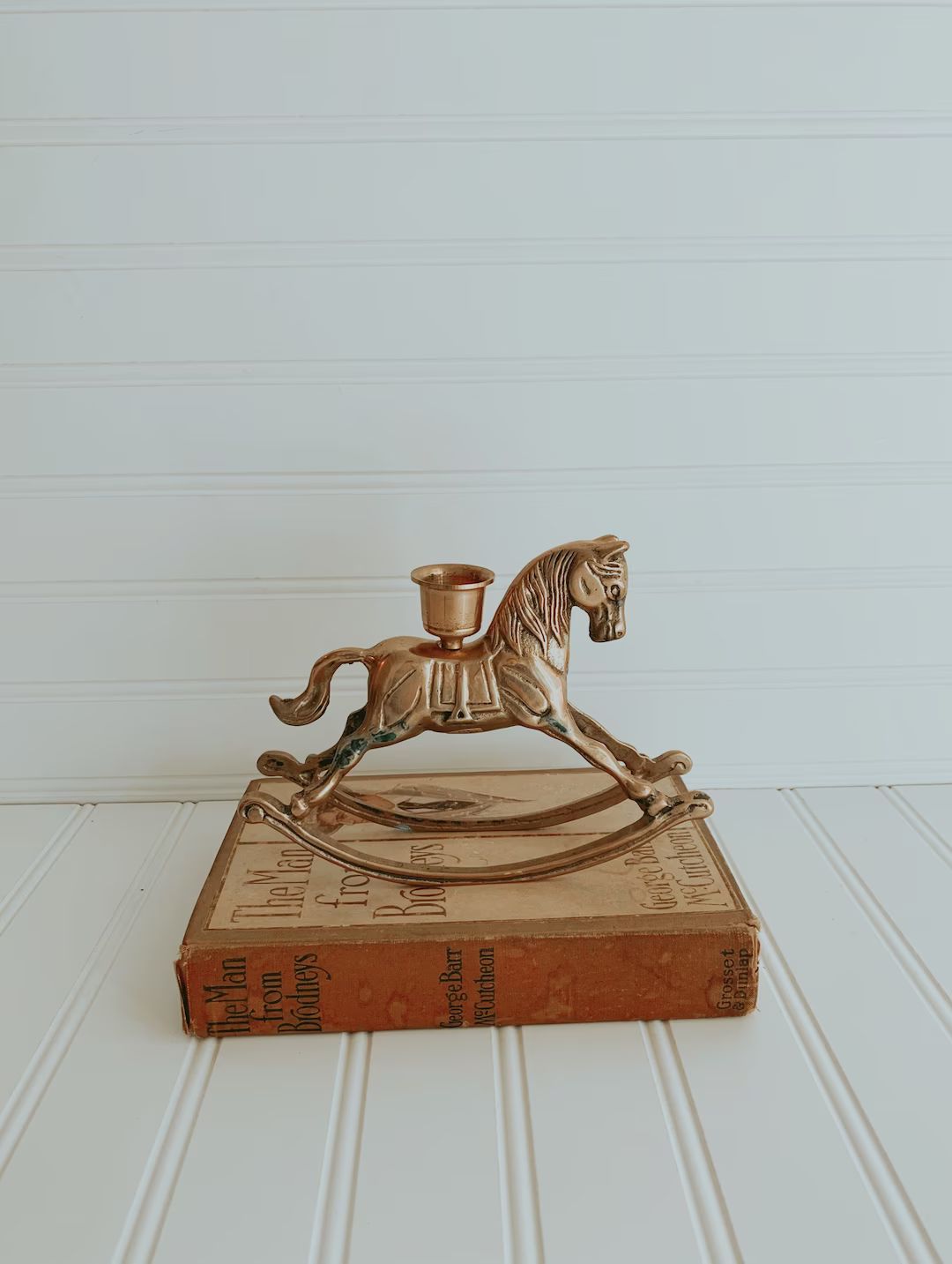 Vintage Brass Rocking Horse Candle Holder / Holiday Horse Taper / Brass Horse Figurine / Modern B... | Etsy (US)