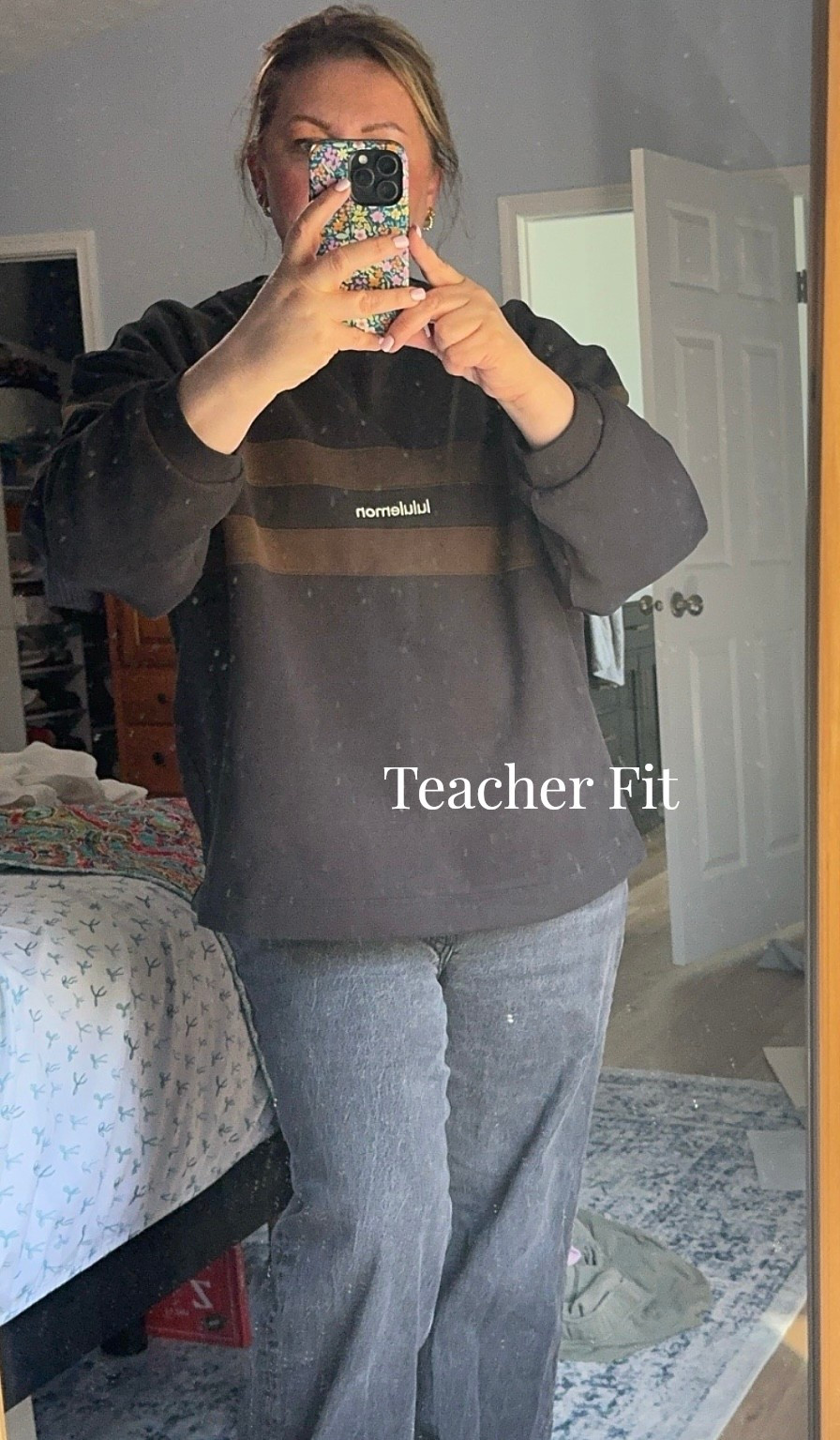 Still cold in Ohio so I got to break out my new Lulu sweatshirt. Now-spring can come anytime. Jeans from AE  

#LTKmomlife #LTKootd #LTKMidsize