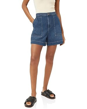 PLNOTME Women's Casual Jean Shorts High Waisted Denim Shorts Wide Leg Summer Shorts with Pockets | Amazon (US)