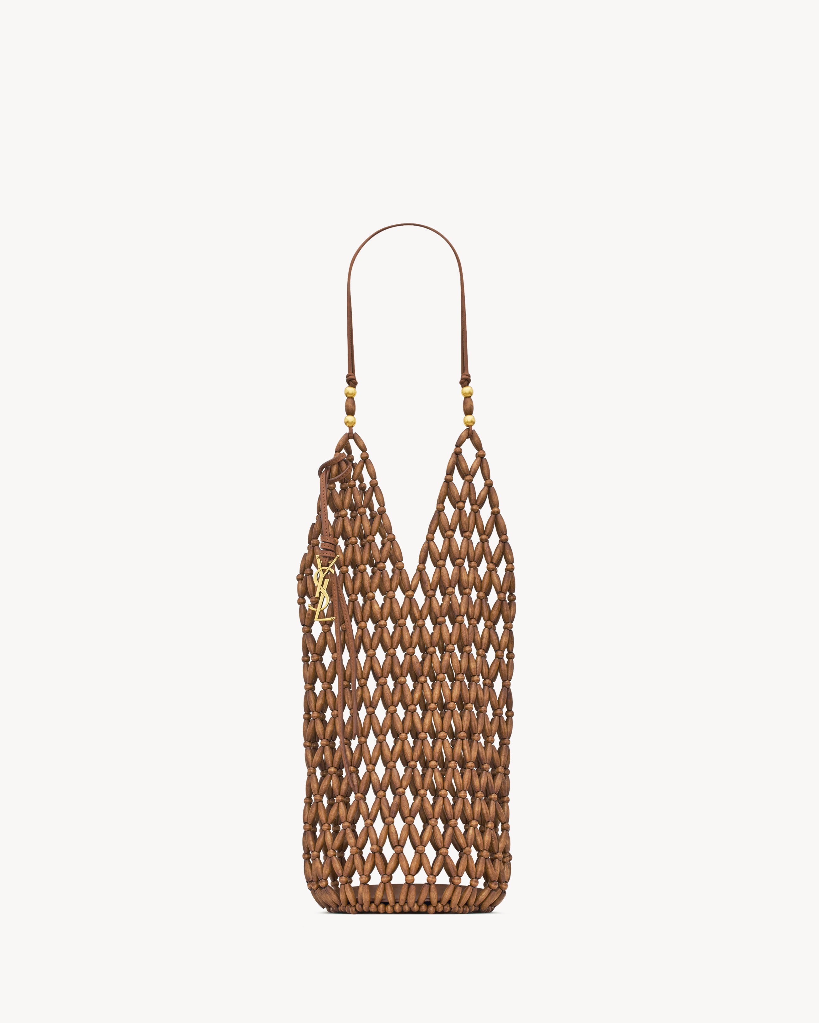 Saint Laurent Supple Bucket In Wood Beads - Beige - Women - One Size | Saint Laurent Inc. (Global)