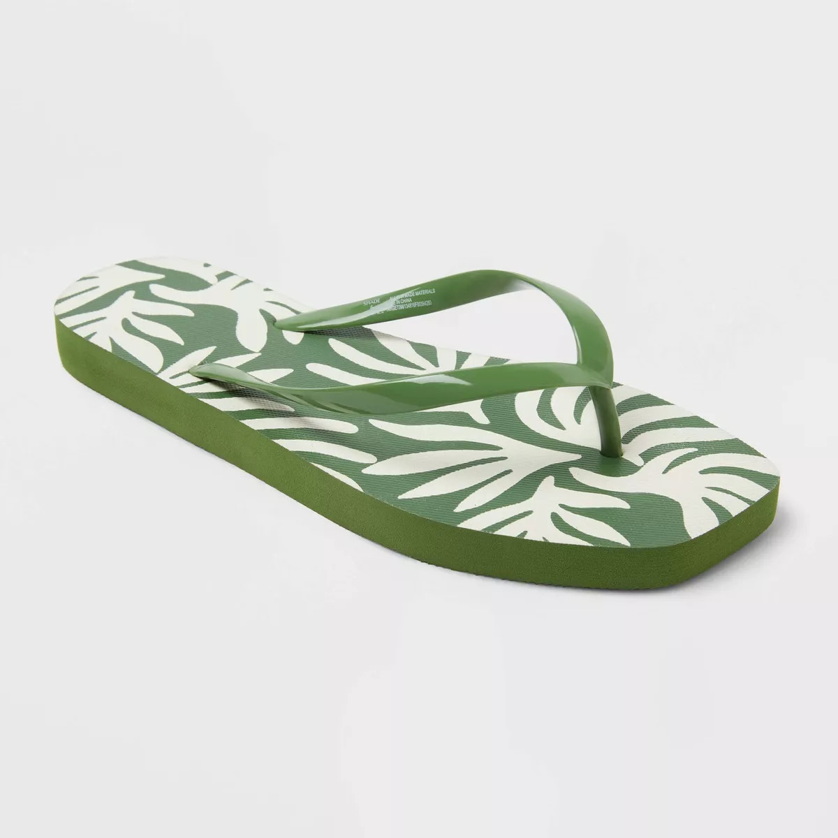 Women's Palmer Square Toe Palm Flip Flops - Shade & Shore™ Green | Target
