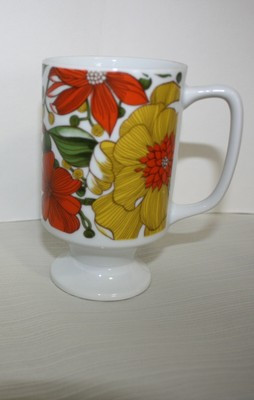 Vintage GOODWOOD Japan Retro Flower Pedestal 10 oz. Coffee Tea Cup Mug | eBay US