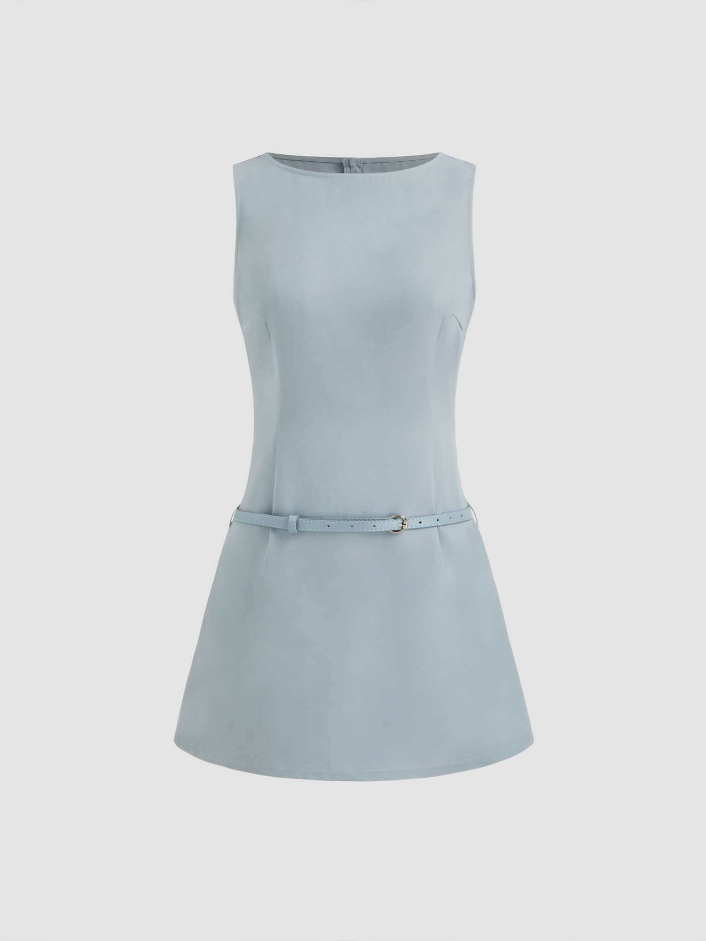 Boat Neck Belted Mini Dress | Cider