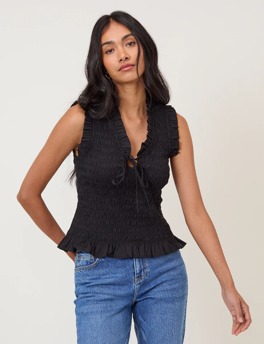 Black Shirred Top | Nobody's Child