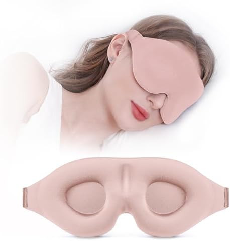 YIVIEW Sleep Mask for Side Sleeper, Complete Light Blocking 3D Pink Sleeping Eye Mask, Soft Breat... | Amazon (US)