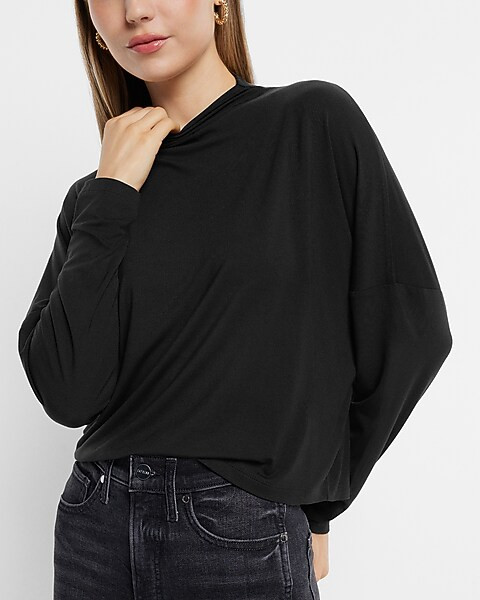 Mock Neck Dolman Sleeve Tee | Express