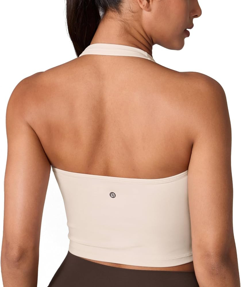 UNISSU Hugcurve Halter V Neck Longline Sports Bra | Amazon (US)