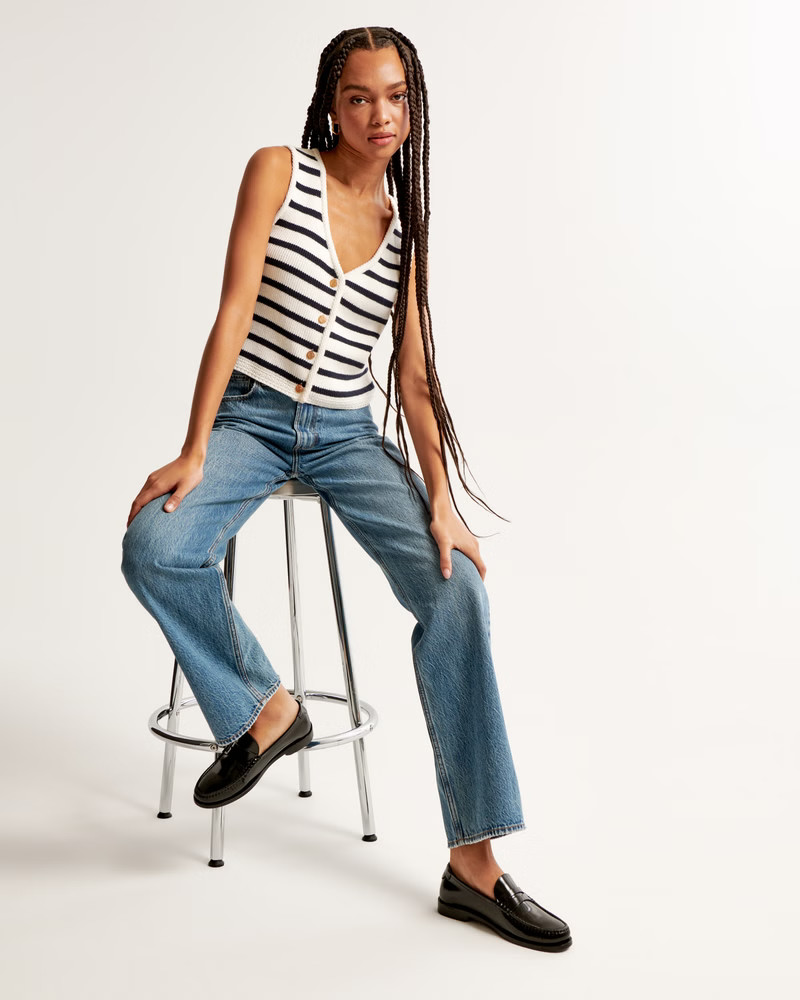 Women's Button-Up Sweater Vest | Women's Tops | Abercrombie.com | Abercrombie & Fitch (US)