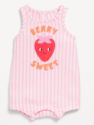 Printed Sleeveless Graphic One-Piece Romper for Baby | Old Navy | Old Navy (US)