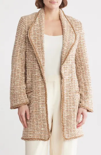 MAX STUDIO Tweed Longline Jacket | Nordstromrack | Nordstrom Rack