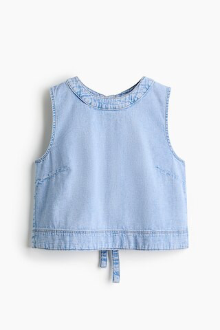 H & M - Open-Back Denim Top - Blue | H&M (US + CA)