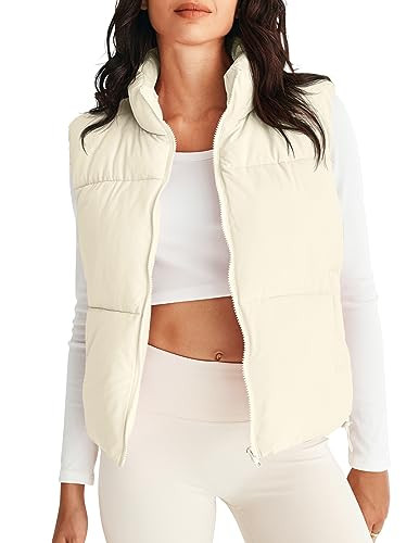 MEROKEETY Puffer Vest Women 2025 Fall Winter Sleeveless Jackets Lightweight Warm Stand Collar Qui... | Amazon (US)