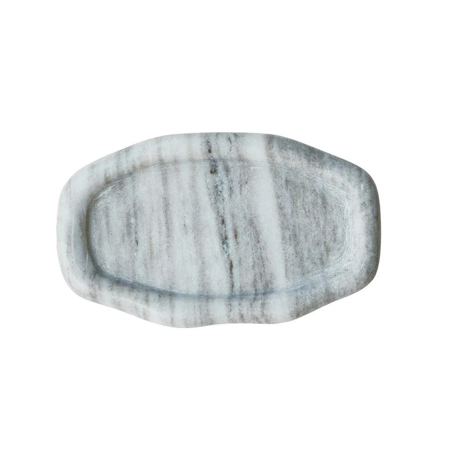 Marble Organic Shaped Tray, Buff Color | Jones & Daughters