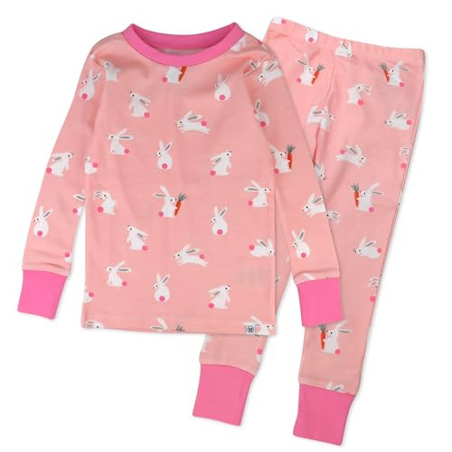 HonestBaby Celebration 2-Piece Pajamas Sleepwear PJs 100% Organic Cotton for Infant Baby and Toddler Boys & Girls, Unisex, Hop, 2T | Amazon (US)