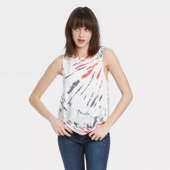 Women's Americana Graphic Tank Top - Tie-Dye | Target