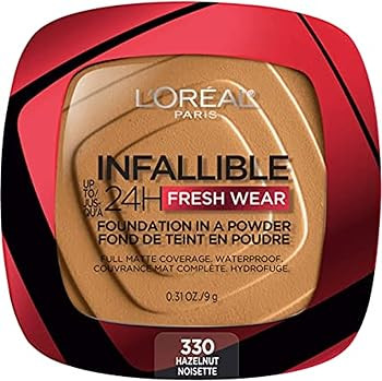 L’Oréal Paris Infallible Fresh Wear Foundation in a Powder, Up to 24H Wear, Hazelnut, 0.31 oz. | Amazon (CA)