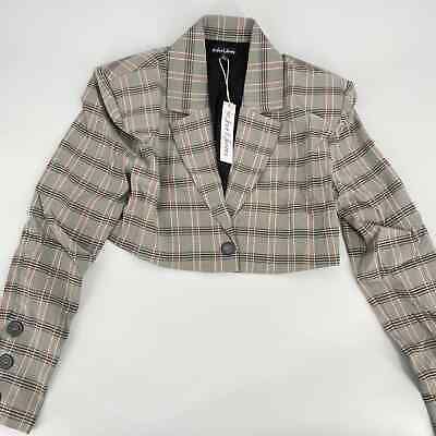 For Love & Lemons Kym Brown Plaid Cropped Blazer Size M NWT  | eBay | eBay US