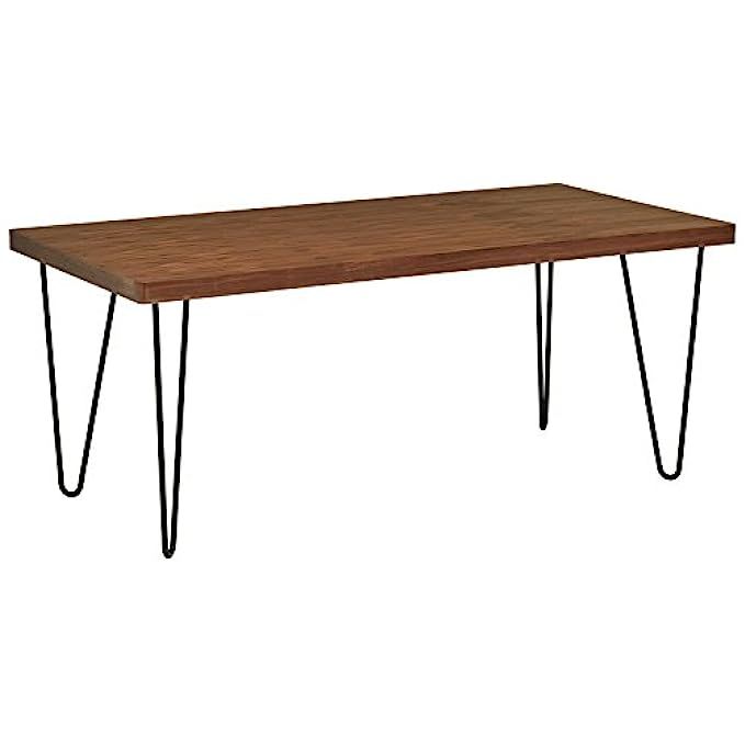 Rivet Industrial Hairpin Dining Table, 70.9"W, Walnut and Black | Amazon (US)