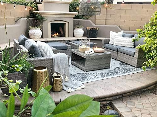 SunHaven Resin Wicker Outdoor Patio Furniture Set - 7 Piece Conversation Sectional Premium All We... | Amazon (US)