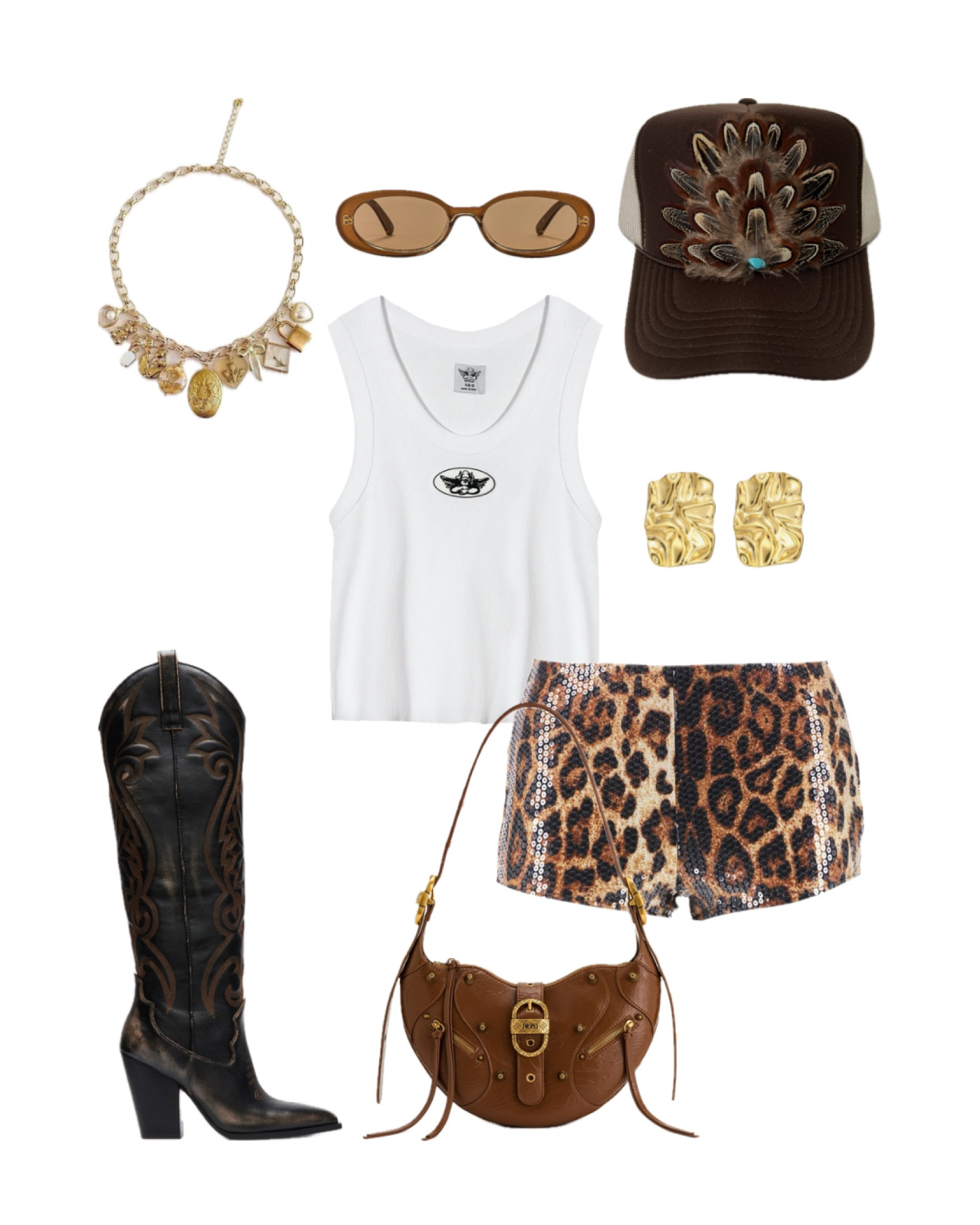 trendy country concert outfit inspo, western fashion, country concert, charm necklace, spring fashion 

#LTKFestival #LTKStyleTip