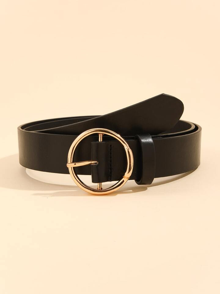 1pc Women Black Metal Buckle Casual Belt For Daily Life | SHEIN