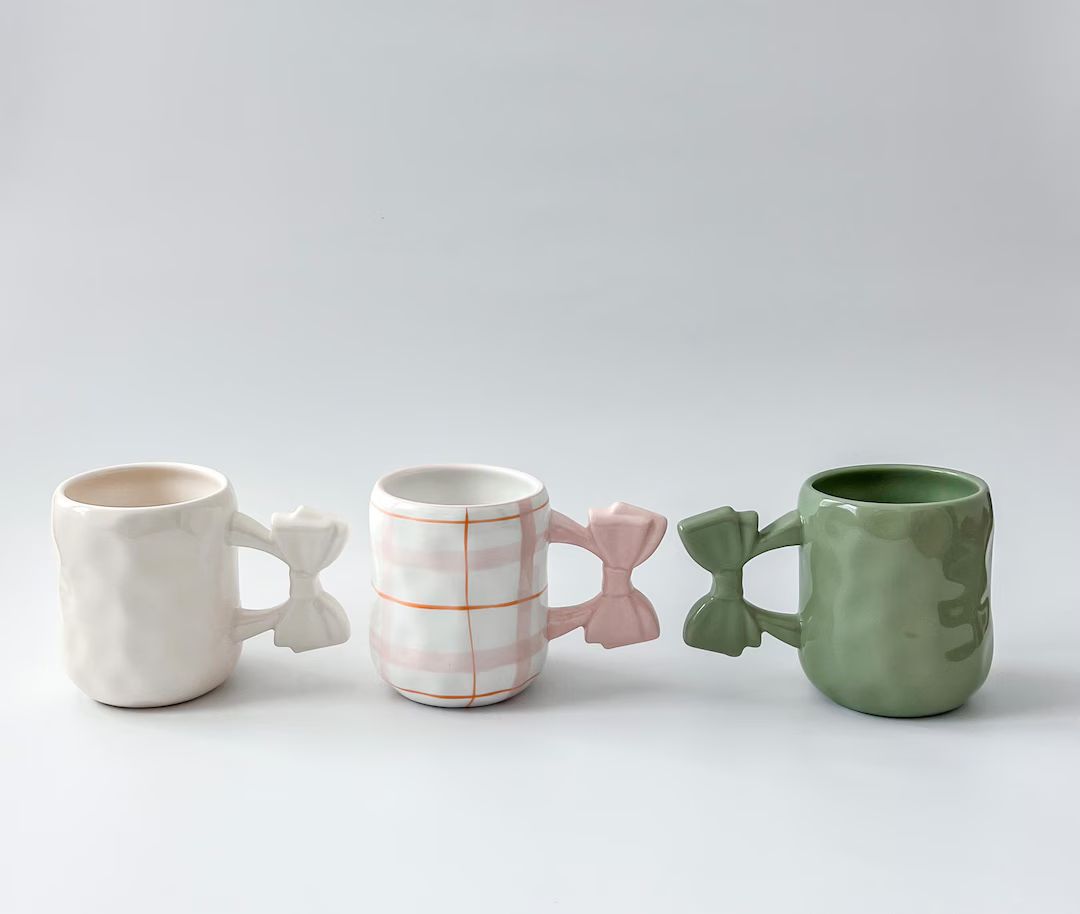 Coquette Mug Ceramic Mug Bow Mug Gift | Etsy (US)