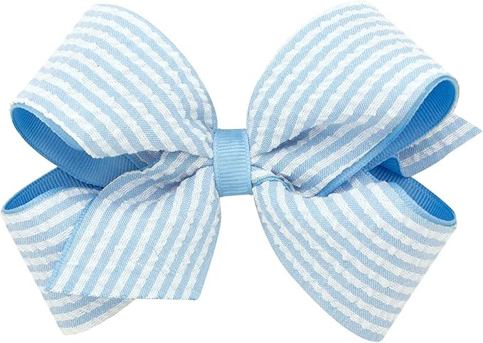 Wee Ones Girls' Seersucker Bow in Multiple Sizes on a WeeStayClip | Amazon (US)