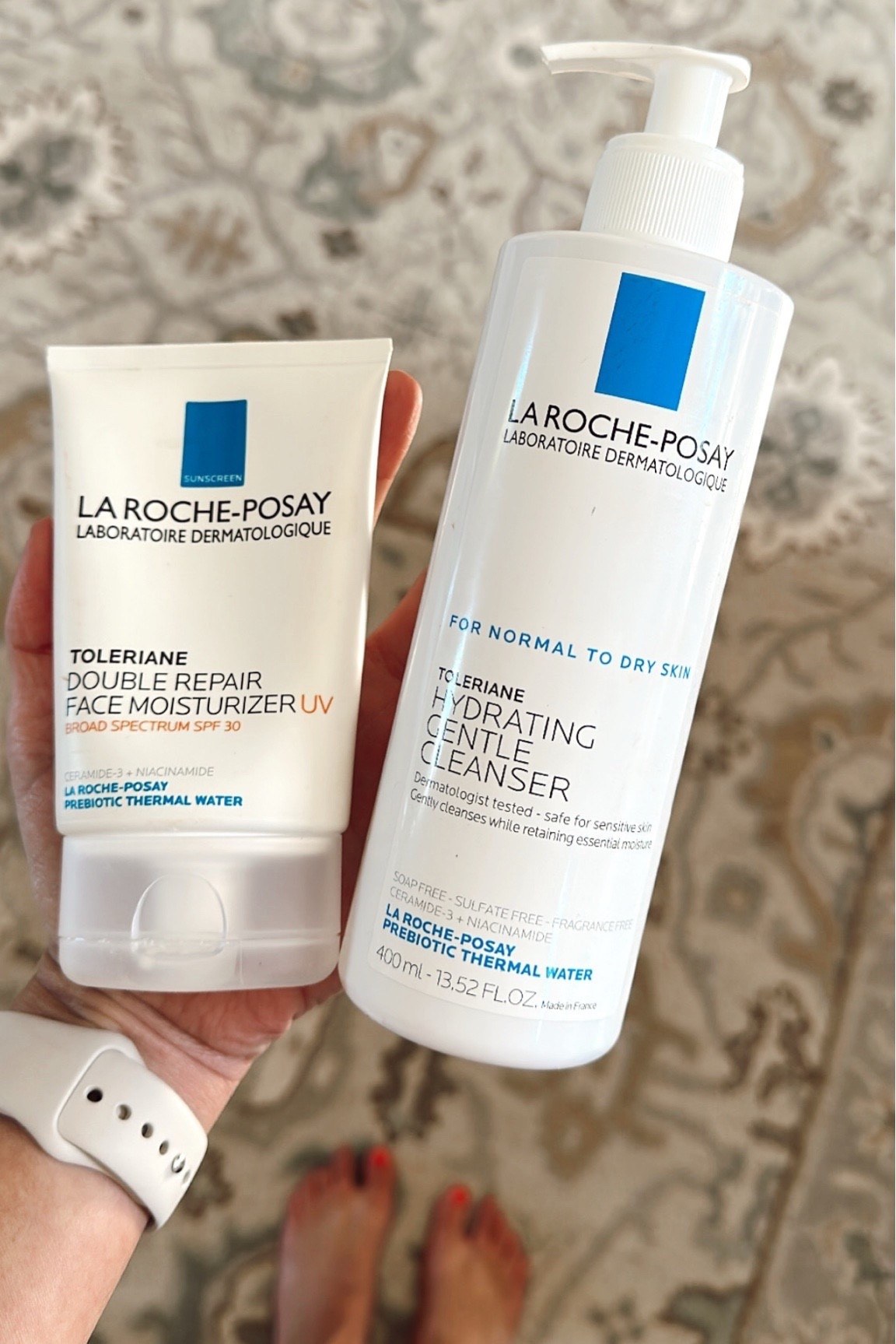 My favorite skin cleanser and daily face lotion with SPF from La Roche Posay. Great for dry, sensitive skin.
