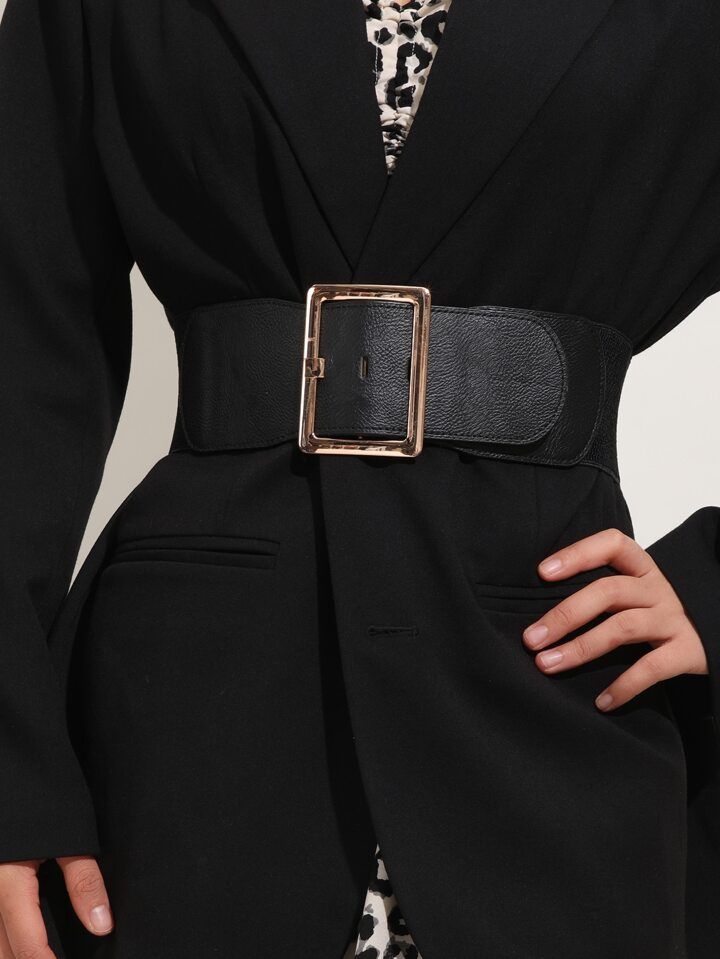 Geo Buckle Wide Belt | SHEIN