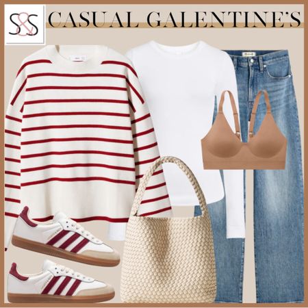 With Valentine’s Day, right around the corner, a red striped slouchy sweater with these red Adidas are perfect for your date night outfit!

#LTKMostLoved #LTKSeasonal #LTKstyletip