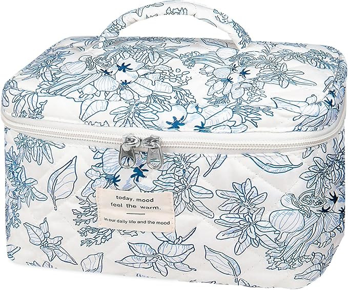 Large Makeup Bag, Cute Cosmetic Bag for Women Girls, Floral Coquette Aesthetic Toiletry Bag, Trav... | Amazon (US)