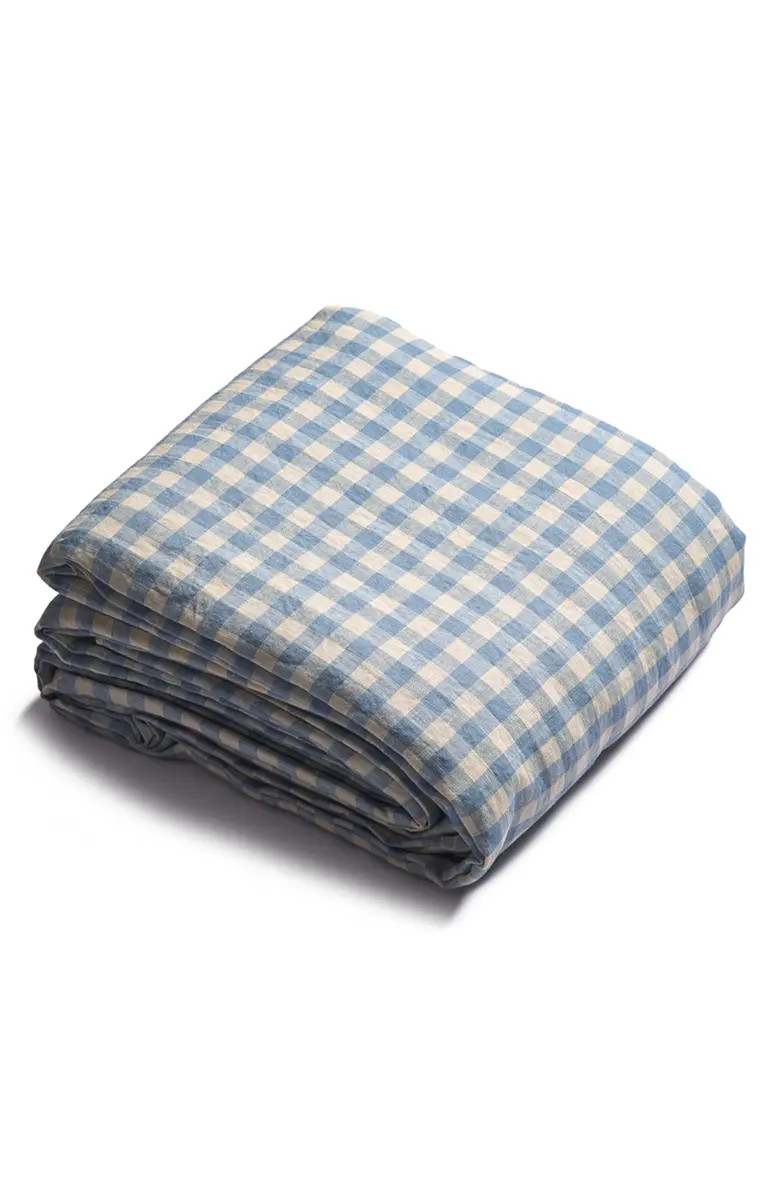 PIGLET IN BED Gingham Linen Duvet Cover | Nordstrom | Nordstrom