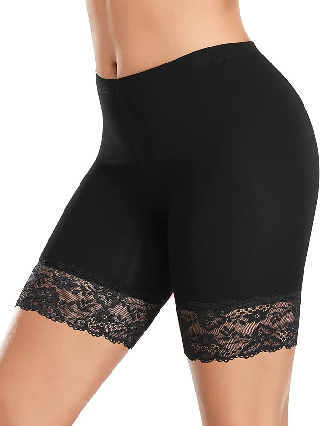 DERCA Womens Lace Slip Shorts for Under Dresses Anti Chafing Underwear Mid Thigh Boyshorts Pantie... | Amazon (US)