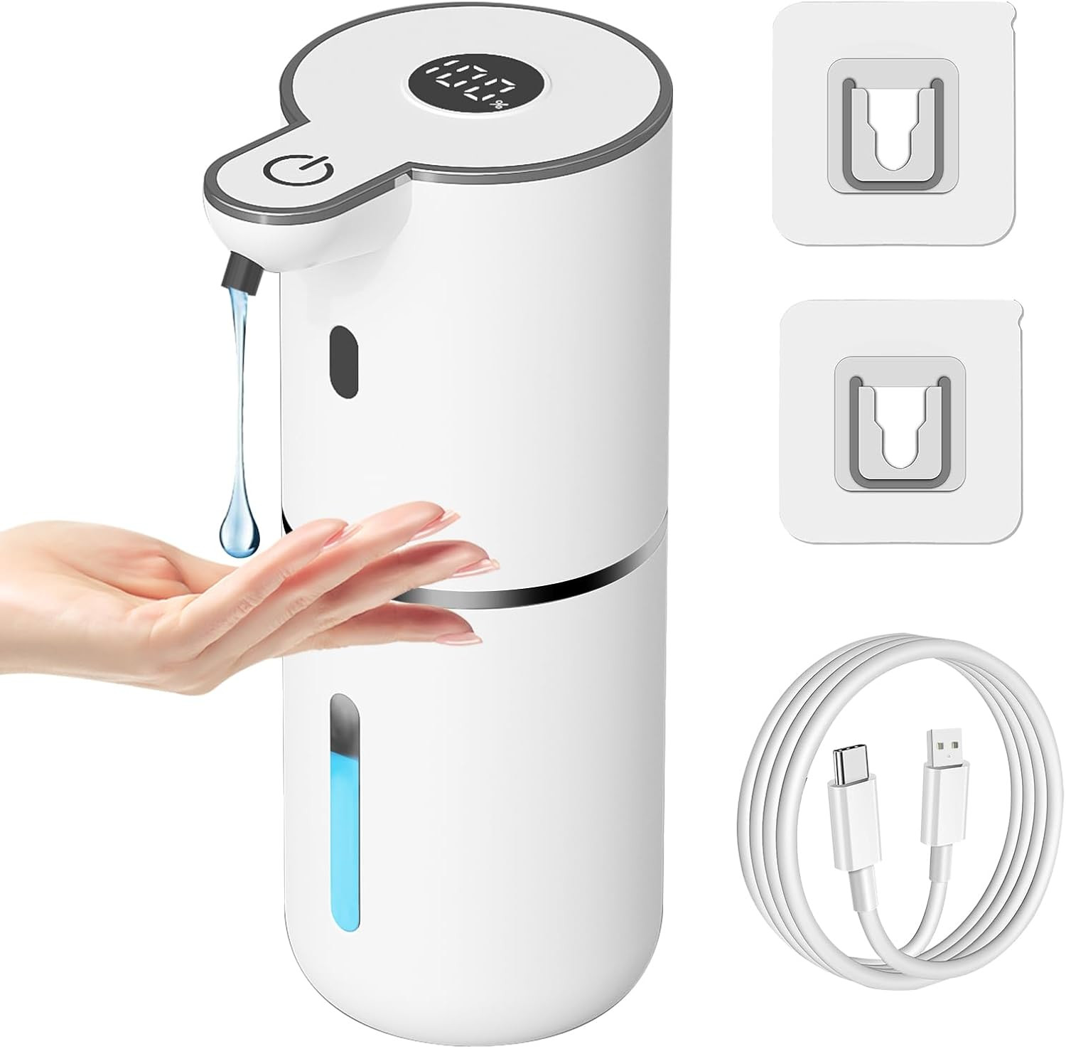 Automatic Liquid Soap Dispenser Touchless, USB Rechargeable Smart Hand Soap Dispenser, 6-Level Adjustable, 12.8oz/380mL Wall Mounted for Bathroom Kitchen Accessories Dish Soap-White | Amazon (US)