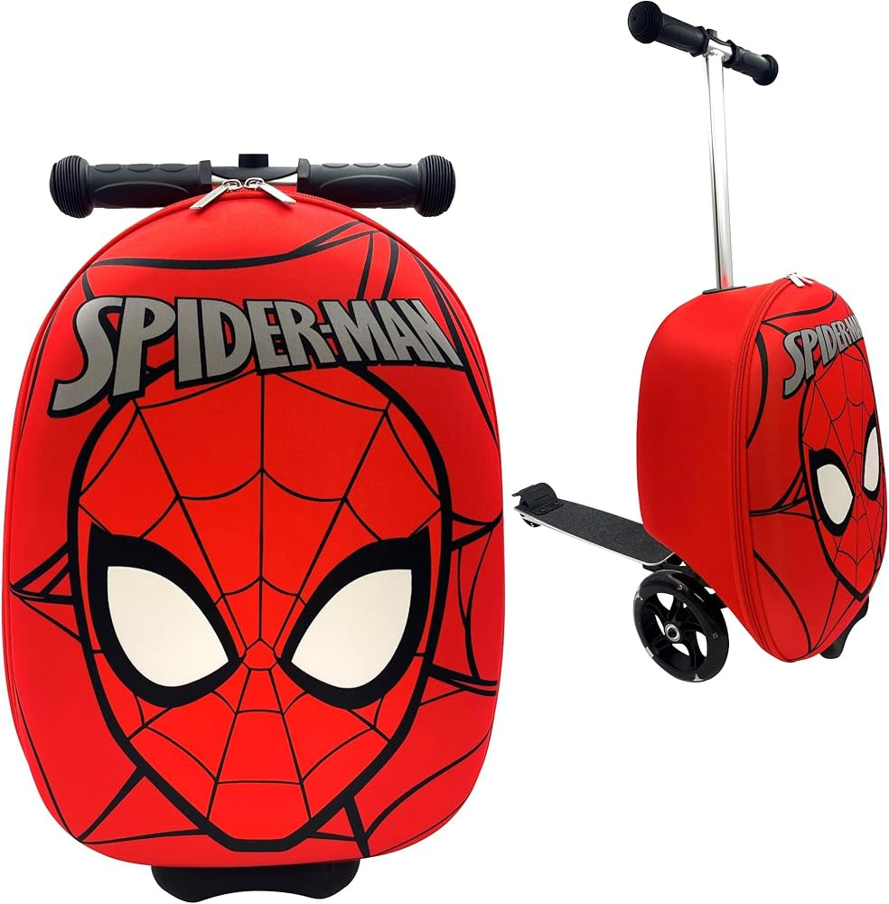 Fast Forward Spider-Man 18" Ride-On Suitcase Scooter - Lightweight Carry-On Scooter Luggage | Amazon (US)