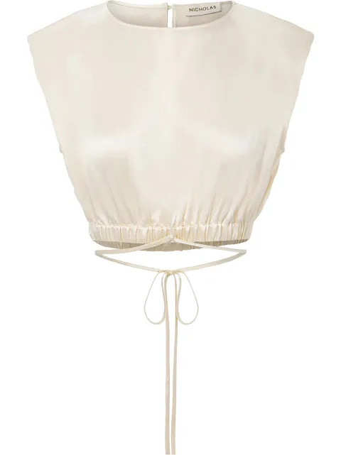 Rey cropped silk tank top | Farfetch (US)