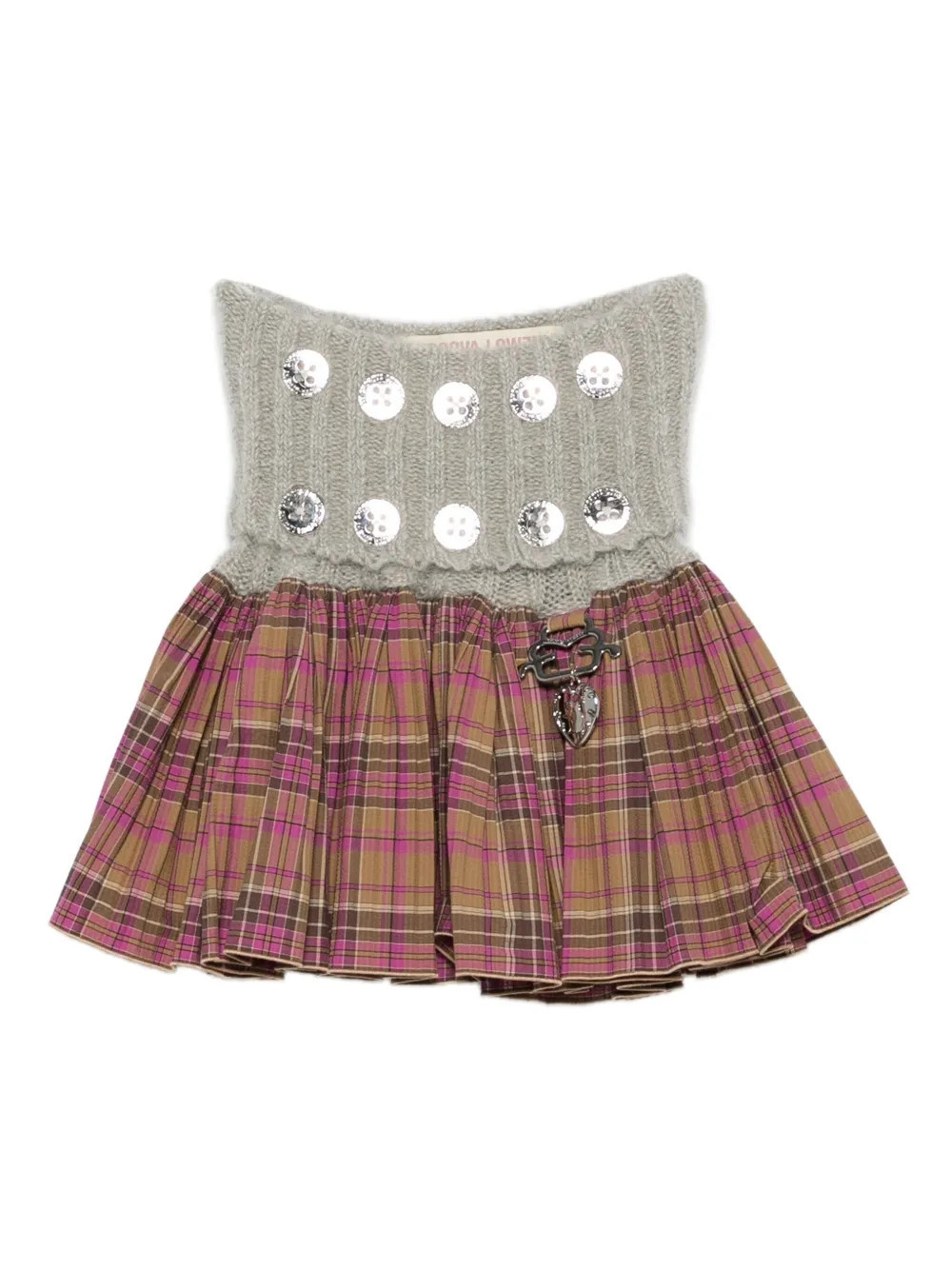 Chopova Lowena sequin-embellished plaid skirt - Grey | Farfetch Global