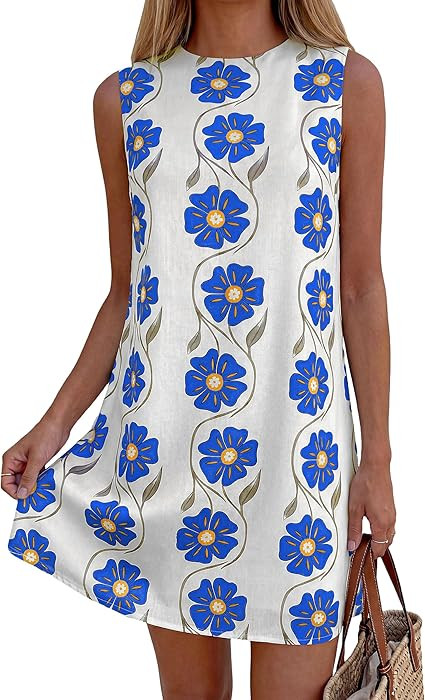 PRETTYGARDEN Sundresses for Women 2026 Summer Elegant Floral A Line Short Party Dress Beach Vacat... | Amazon (US)