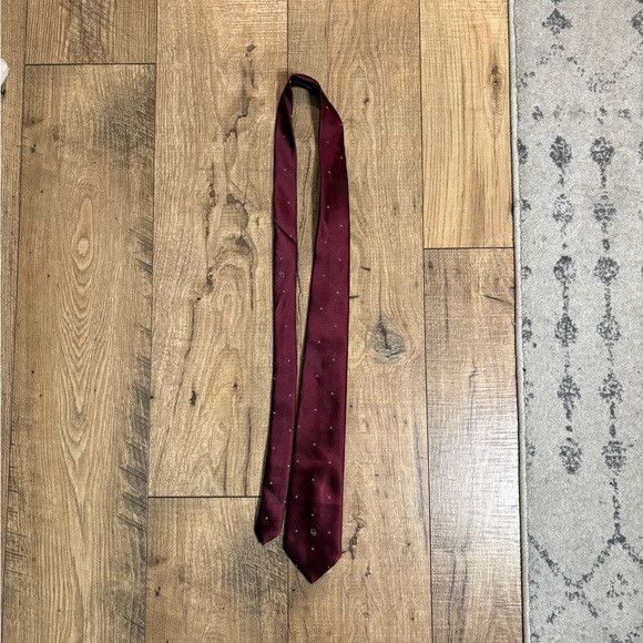 Christian Dior Burgundy Tie with Subtle Dots | Poshmark