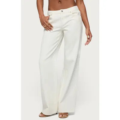 EDIKTED Roman Wide Leg Jeans in White at Nordstrom, Size Large | Nordstrom