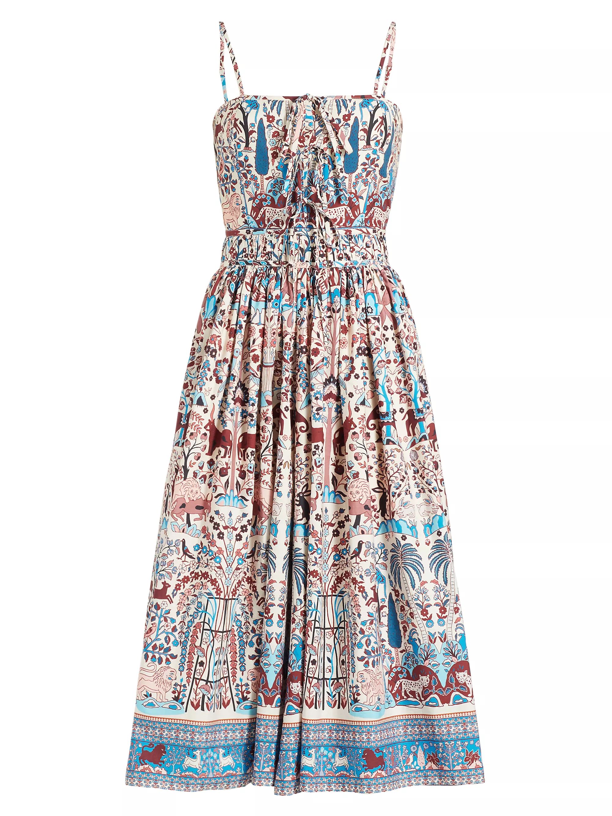 Katrina Bow-Detail Cotton Midi-Dress | Saks Fifth Avenue