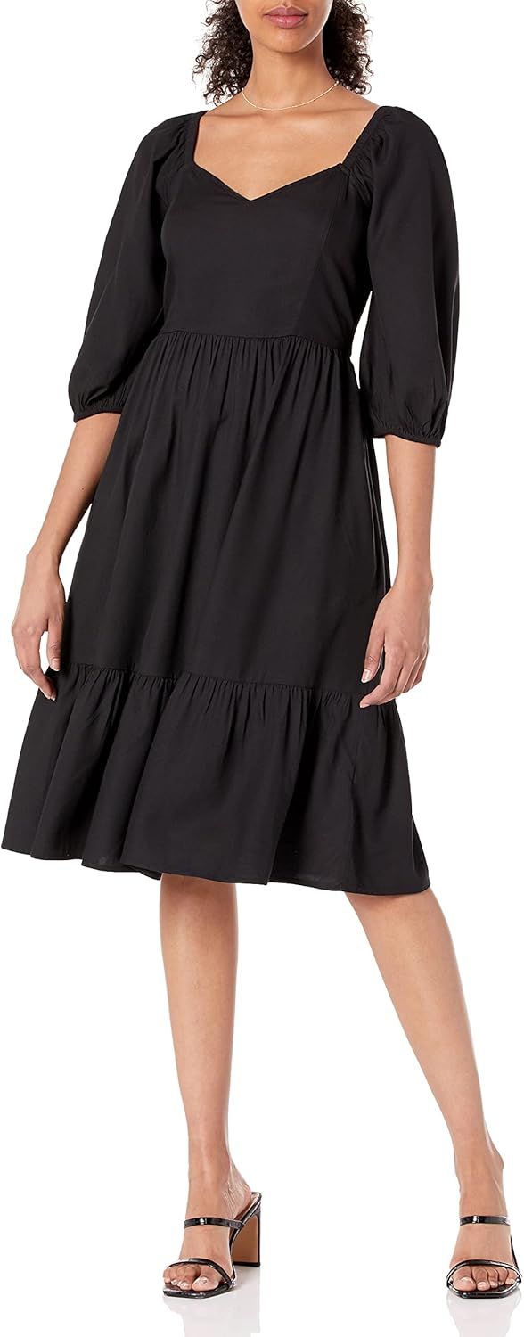 The Drop Women's Lexi Puff Sleeve Sweatheart Neckline Smocked Back Dress | Amazon (US)