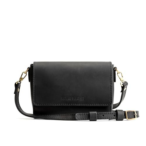 Portland Leather Goods Metro Mini Crossbody Bag for Women – Handmade from the Finest Full-Grain Hides – Black | Amazon (US)