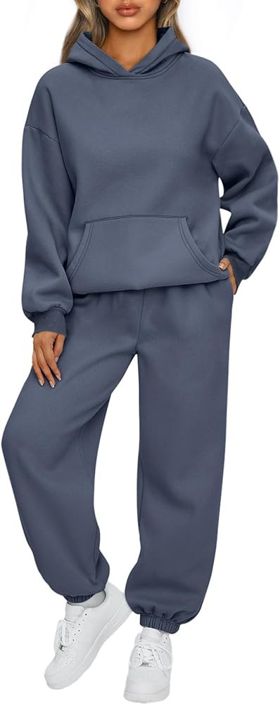 AUTOMET Womens 2 Piece Outfits Lounge Hoodie Sweatsuit Sets Plus Size Fall Fashion Clothes Airpor... | Amazon (US)