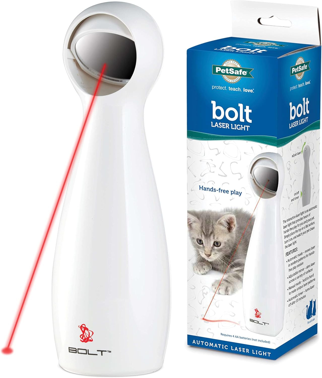 Amazon.com : PetSafe Bolt - Laser Pointer Cat Toy / Dog Toy - Automatic Cat Laser Toy: Manual & R... | Amazon (US)
