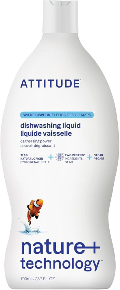 ATTITUDE Dishwashing Liquid, EWG Verified, Vegan Dish Soap, Plant Based, Naturally Derived Produc... | Amazon (US)