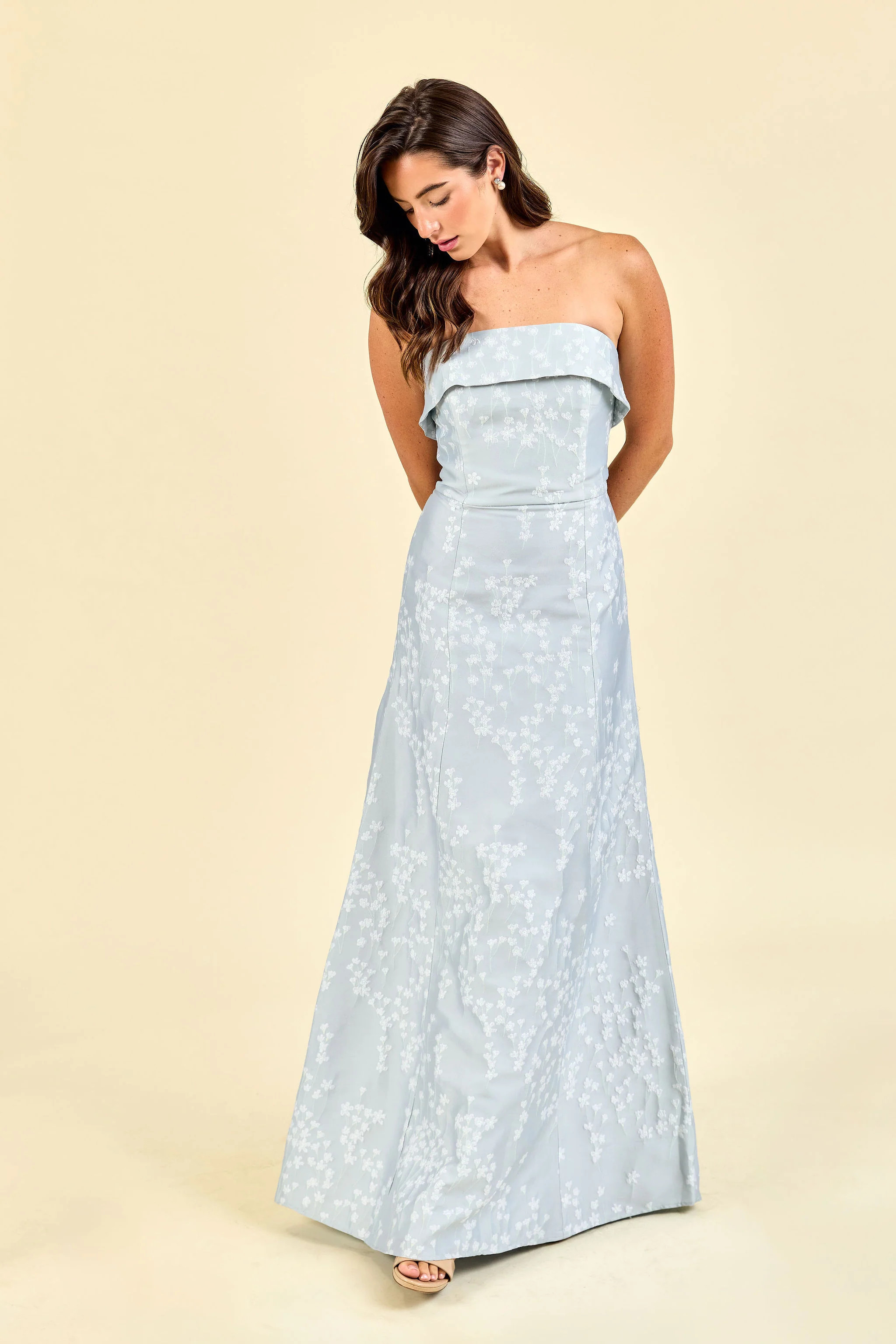 Eva Flute Skirt Strapless Bridesmaid Dress | 40+ Colors | LulaKate